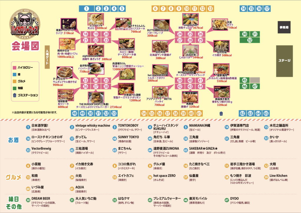 下町ハイカロリーフェス会場MAP公開！！ | 下町ハイカロリーフェス公式